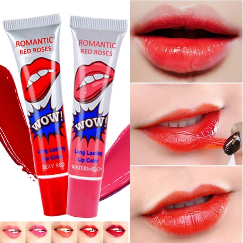 Romantyczny niedźwiedź Długotrwały błyszczyk Wow Magic Peel Off Lips Tattoo 6 Color Lipgloss Makeup Lipp Stain