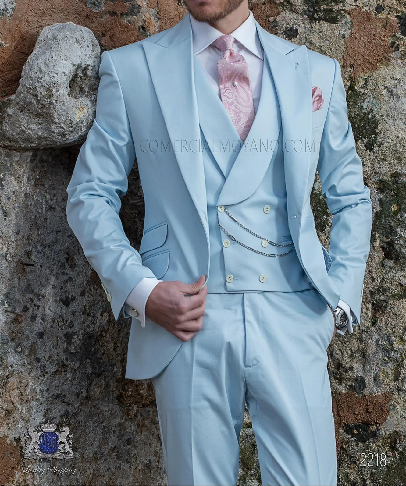 Blue suit on sale pink vest