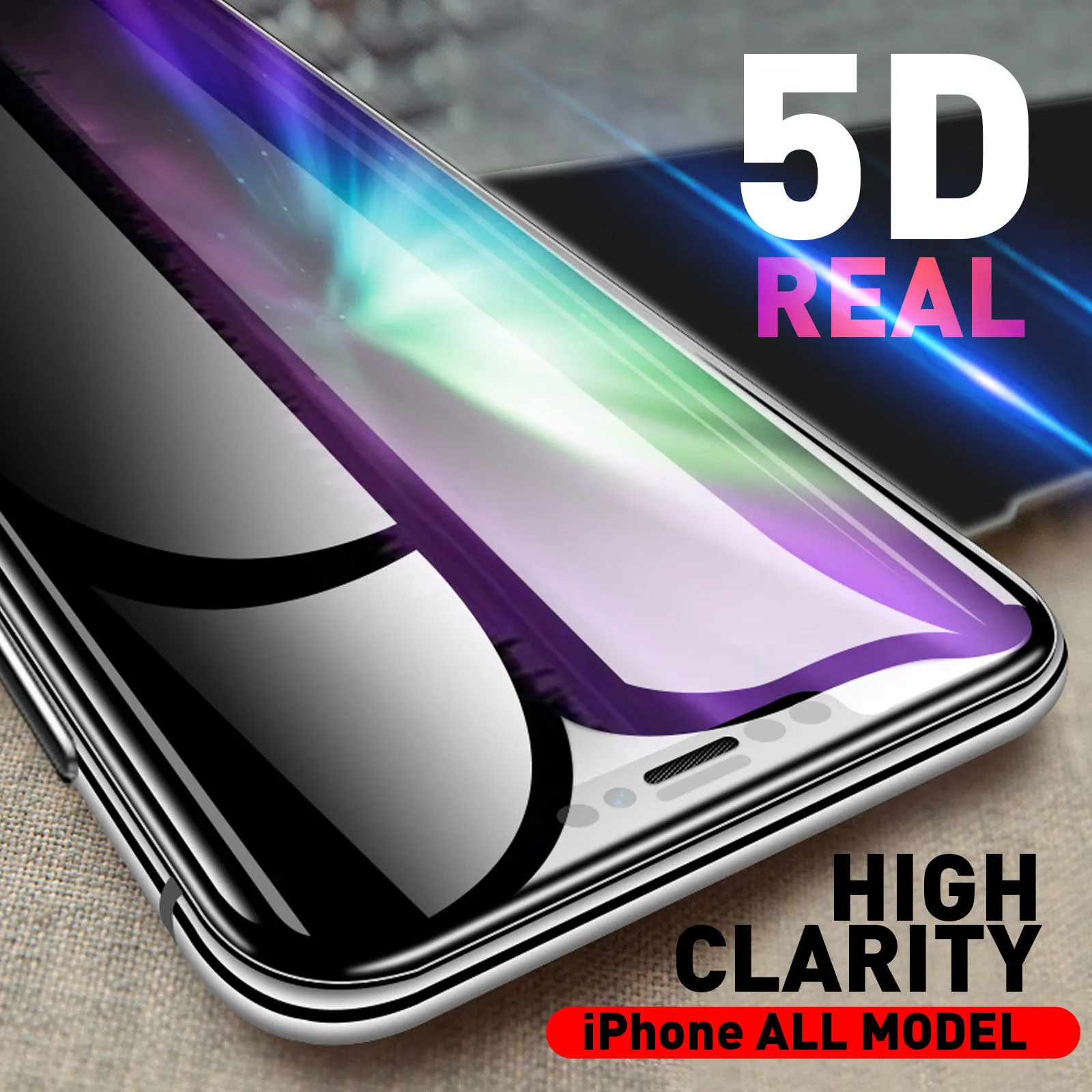 Protector de pantalla de Cristal Templado 2D Completo para iPhone X