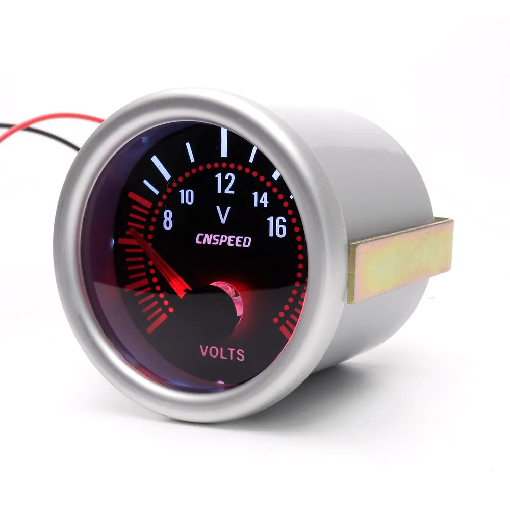 Cnspeed 52mm Universal LED Fumaça Len 8-16 V Voltímetro Volt Voltage Gauge Meter