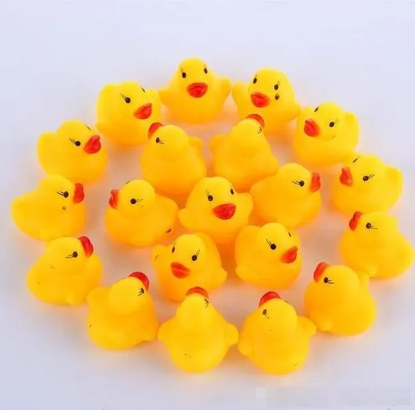 100 Stück ganze Mini-Gummi-Ente, Badeenten, PVC-Ente mit Sound, schwimmende Ente, schnelle Lieferung, Schwimmen am Strand7071467