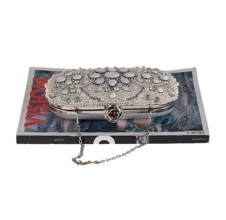 Borsa piccola con perle Set Borsa da cena con diamanti Borse da sposa con catena di moda europea e americana7057146