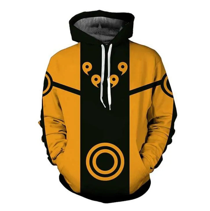 Naruto Series Sweat-shirt d'impression numérique 3D avec chapeau Hatake Kakashi impression Printemps et automne Pull de sport pull veste pour homme