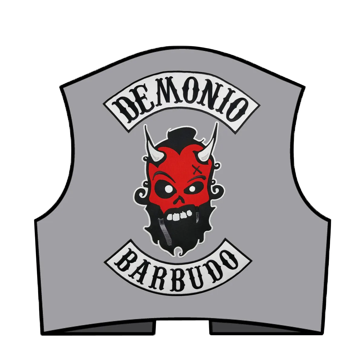 Hot Sale Demonio Barbudo Motorcykel Stor Tillbaka Patch Club Vest Outlaw Biker MC Patch Gratis frakt