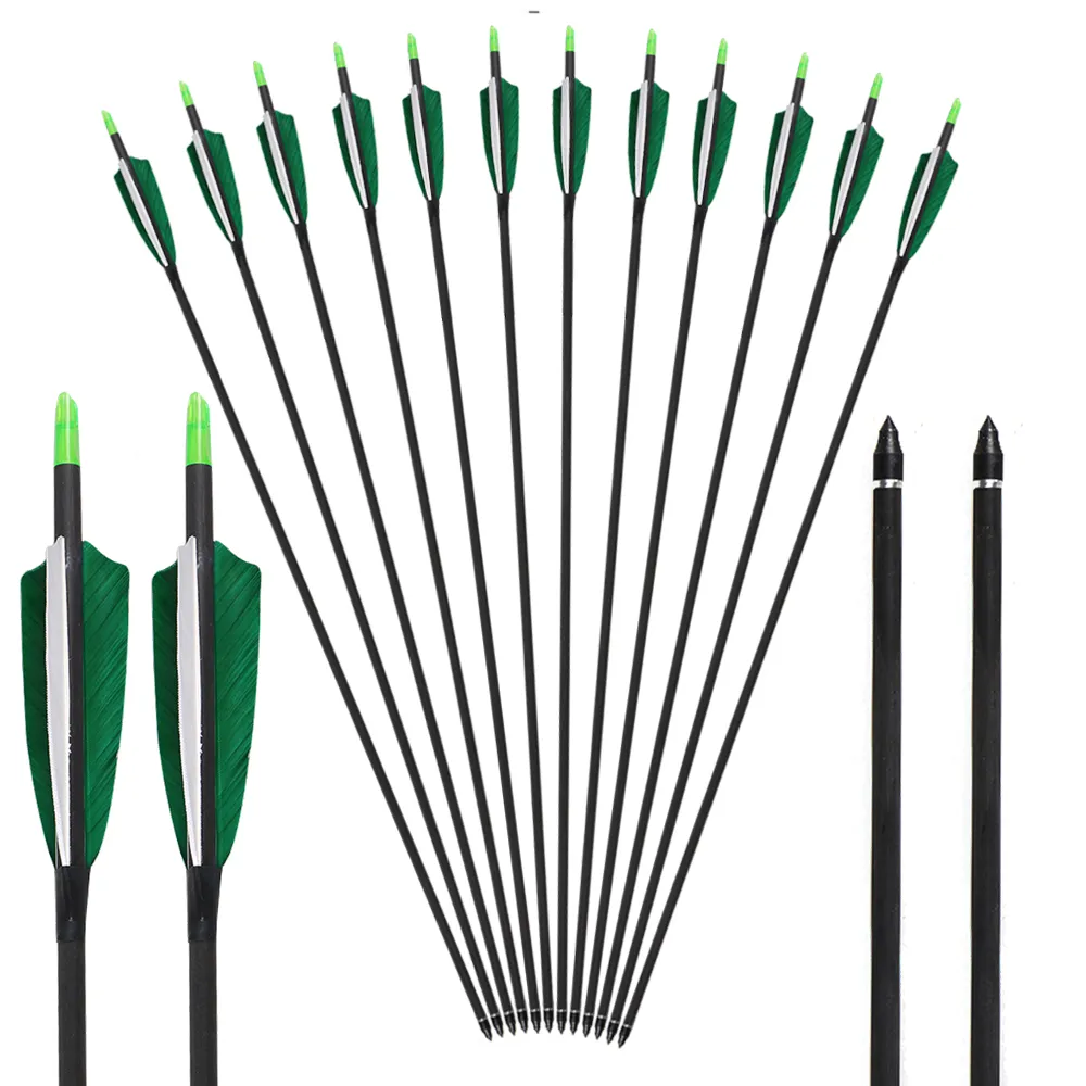 Carbon Arrows Natual Feather Fletchings For Compound Recurve Bows