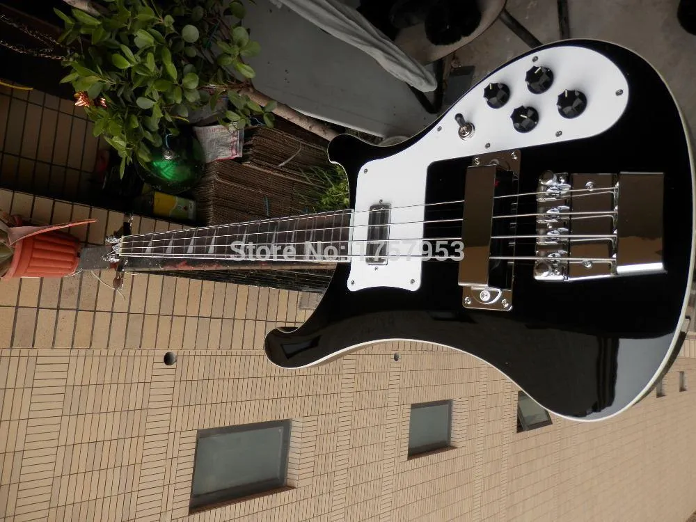 Custom de fábrica 2015 Más nuevo Custom Nice Black Bass Guitar 4 Cuerdas 4003 Rick Electric Bass En stock 315