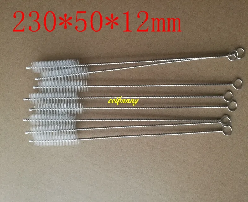 Fast Shipping 230*50*12mm Straw Cleaning Brush Stainless Steel Wash Drinking Pipe Straw Brushes Cleaner C52901