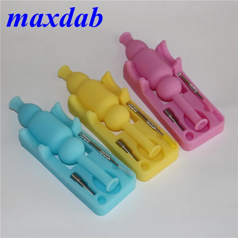 Hookah 10mm Mini Silicone Nectar kits with domeless ti Nail oil rigs glass bongs water Pipes