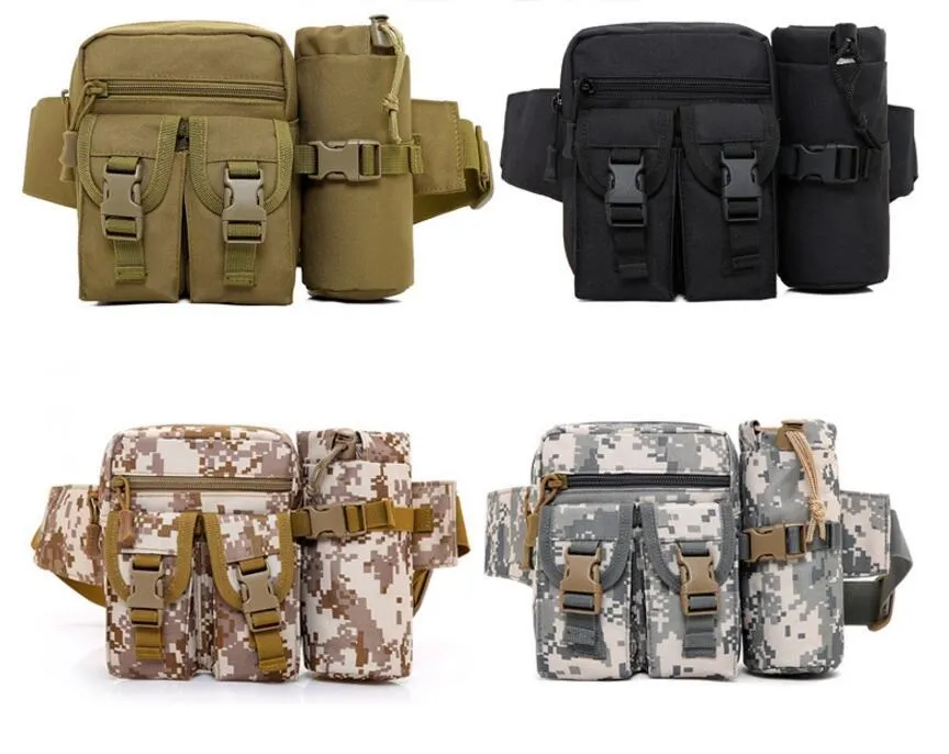 Homens Tático sacos de cintura ao ar livre Viagem Caminhadas Garrafa De Água packs Fanny Saco Da Cintura bolsa de ciclismo bolsa de telefone camo