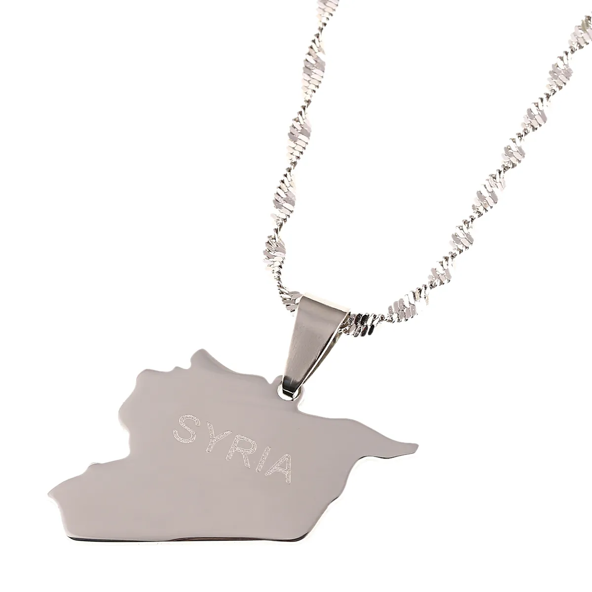 Syrië Kaart Vlag Gold Color Charms Hanger Syrians Kaart Sieraden