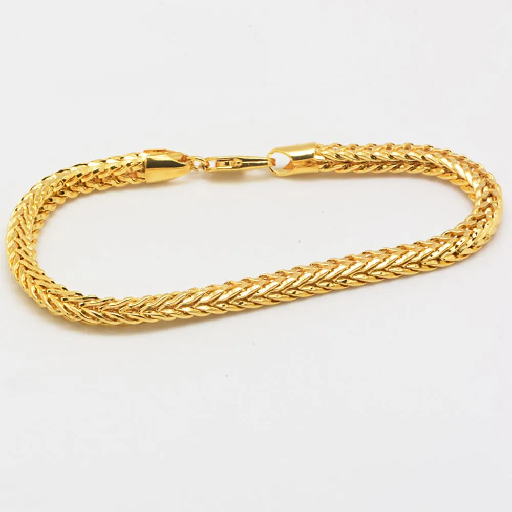 Ювелирные изделия набор массивные модные аксессуары 18K желтое золото заполнено твердое женское мужское ожерелье браслет цепи костной цепи