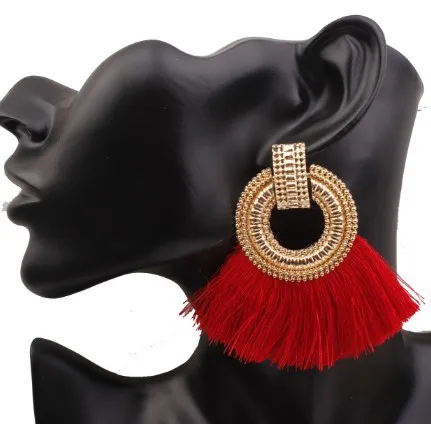 Diseñador Tassel Stud Pendientes Niñas Damas Accesorios de joyería Gran marca Hilo de algodón Mujeres Ear Studs