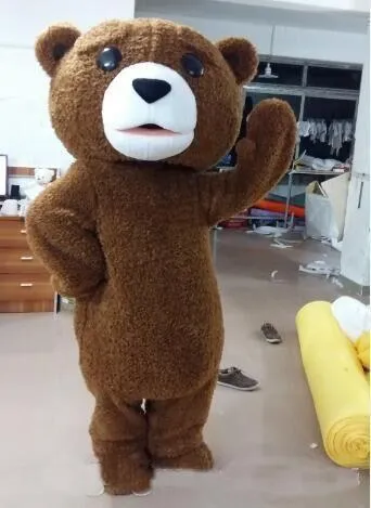 2018 vente d'usine costume de tedy chaud costume de mascotte d'ours en peluche en fourrure adulte livraison gratuite