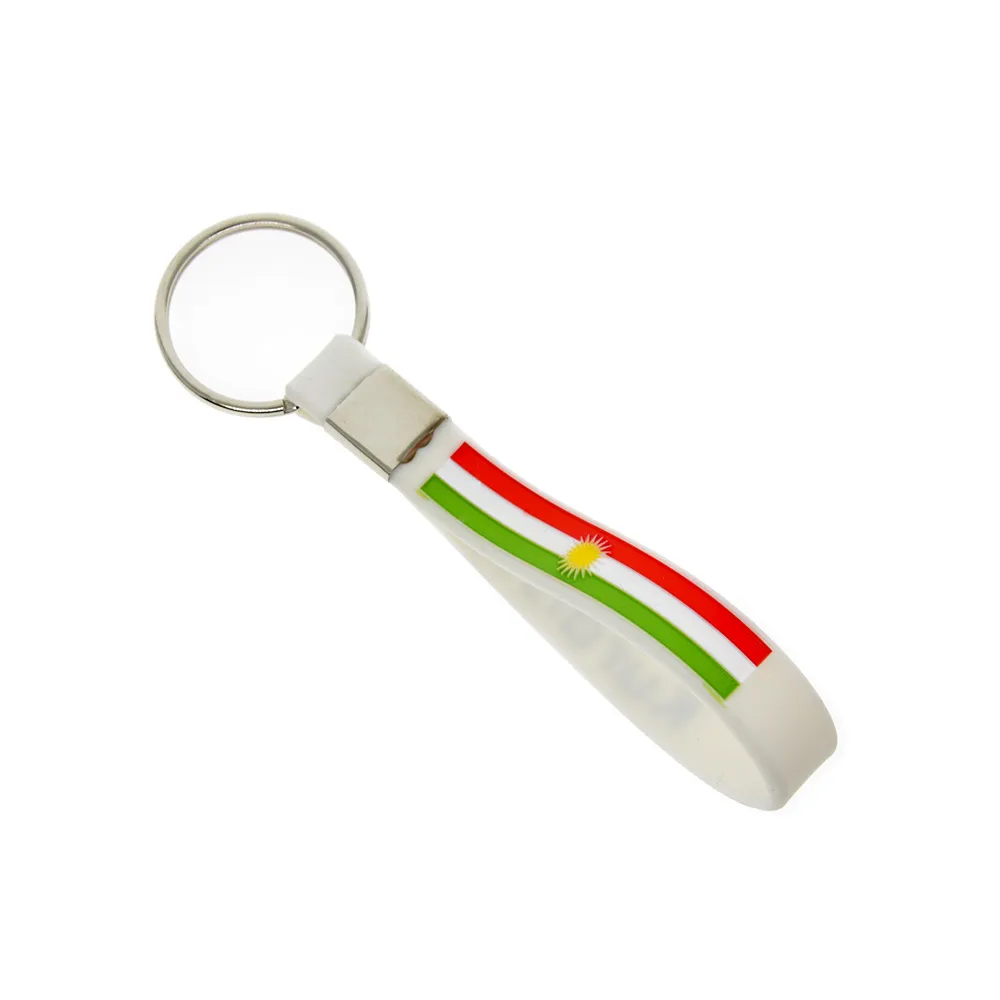 Kurdistan Flag Logo Silicone Wristband Keychain Fashion Decoration Perfect To Use In Any Benefits Gift