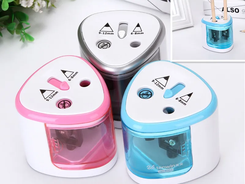 Temperamatite elettrico Temperamatite colorato automatico portatile  Resistente per uso scolastico, casa, ufficio, alimentato a batteria per  bambini