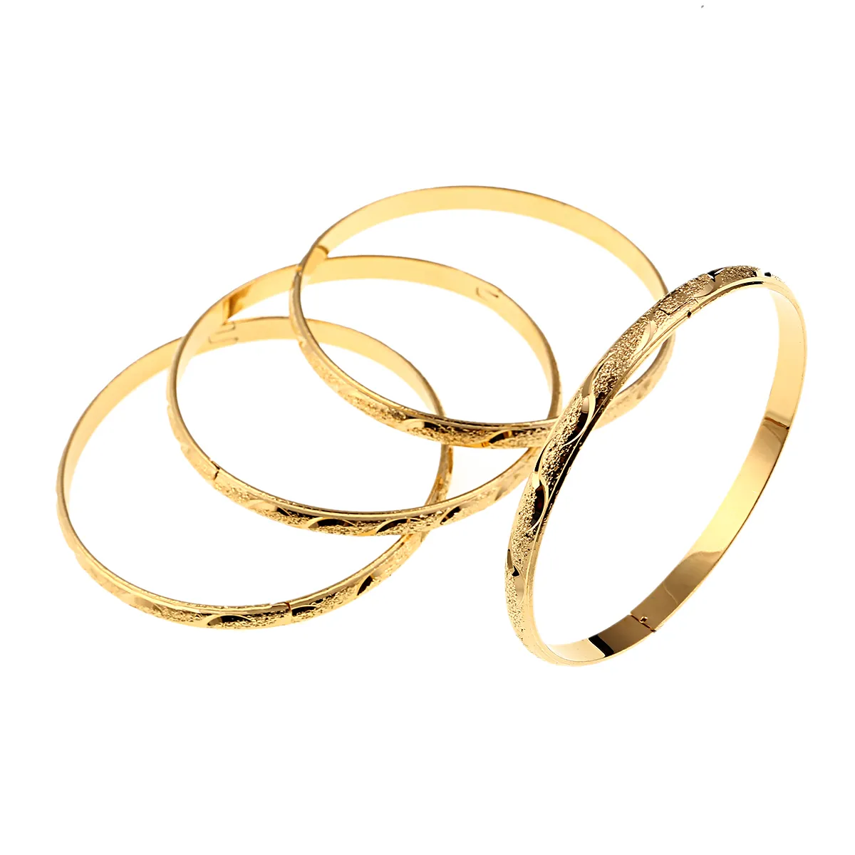 4pcs Wholesale Fashion Dubai Bangle Jewelry Gold Ethiopian Bracelet for Women Africa Items