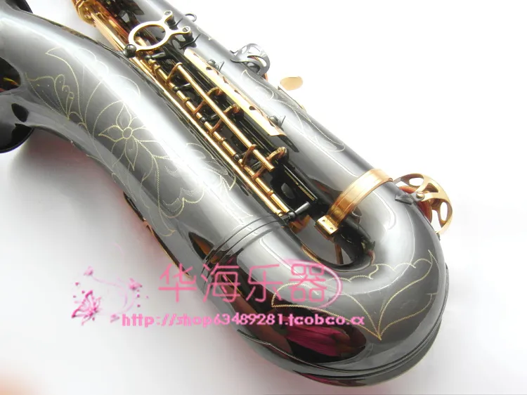 Japanska Suzuki Professionella prestanda Musikinstrument BB Tone Tenor Saxofon Brass Black Nickel Gold Sax Gratis frakt