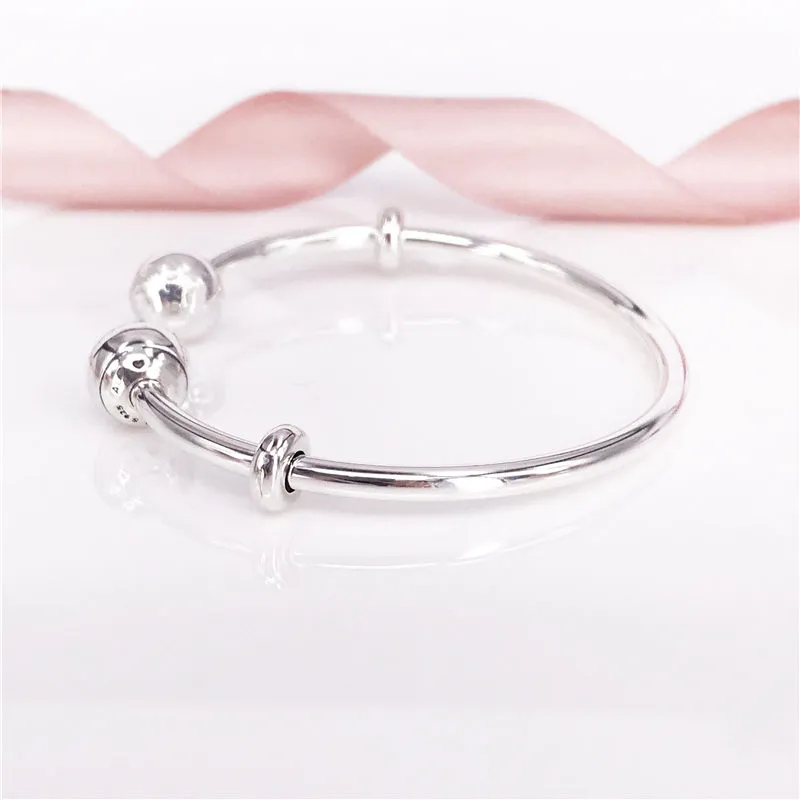 S925 Ouvrir Bracelet, Authentique S925 En Argent Sterling Femmes Marque Ouvrir charme bracelet Bracelet Fit DIY Perles