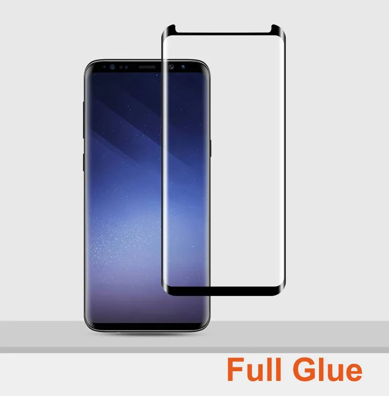 Protector de pantalla adhesivo completo de vidrio templado amigable con pegamento completo 5D para Samsung Galaxy S23 Ultra S22 S21 S10 S9 S8 Plus Note 8 9 10 20