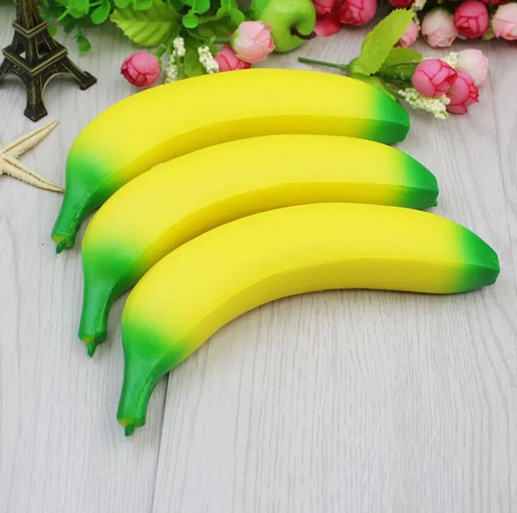 Jumbo Squishy Toys Banana Slow Rising Cellphone Charms Pendant Kawaii Cute Stress Relieve Squeeze Bread Kids Toys Gift 18*4cm