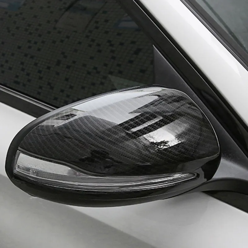 Kolfiber stil bil backspegel ram dekoration täckning trim för mercedes bens e klass w213 2016-18 exteriör modifierad