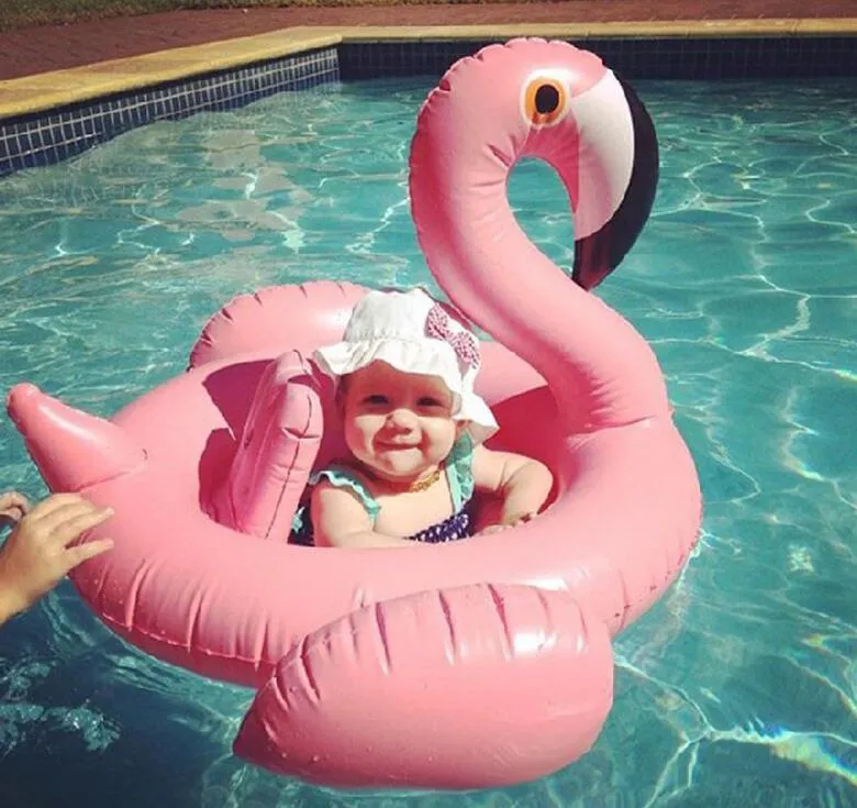 Inflatable Flamingo Floats Baby Unicorn Swan Swimming SEAT RING Floating Baby Life Buoy Swim Ring Utomhus Vatten Spela Tubes