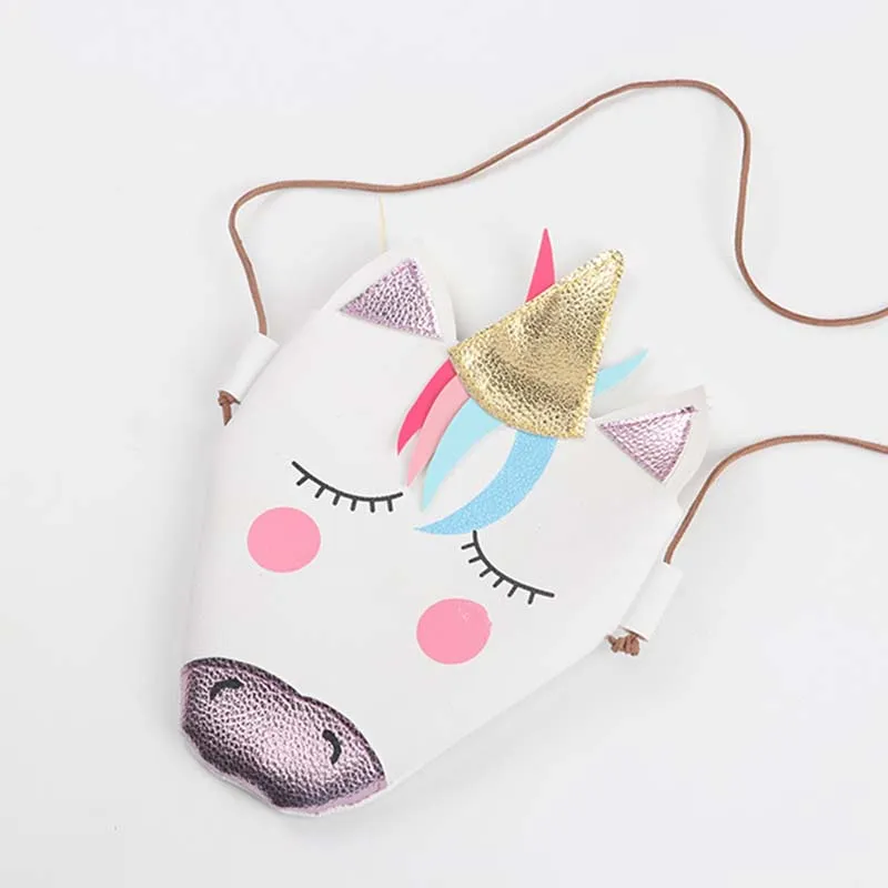 유니콘 귀여운 아기 동전 지갑 키즈 여자 배낭 패션 어린이 가방 메신저 어깨 가죽 A1705