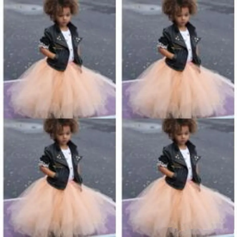 cheap tutu tulle skirts kids ankle length flower girls Pageant dress custom made cheap only sale skirts baby girl first birthday dresses