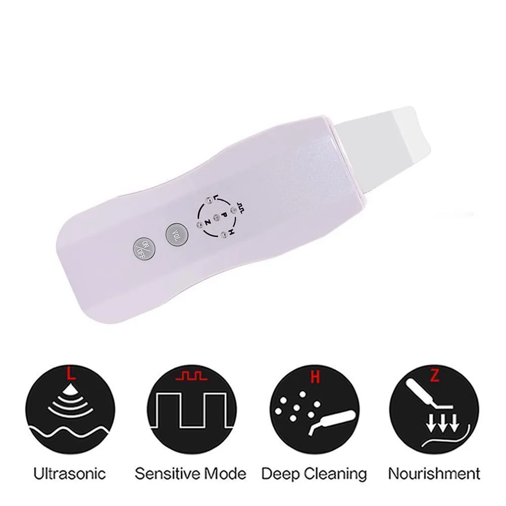 Ultrasuoni portatili ricaricabili Scrubber ad ultrasuoni la pelle Macchina la bellezza Soluzione peeling Attrezzature saloni termali il viso Rimozione delle rughe dell'acne