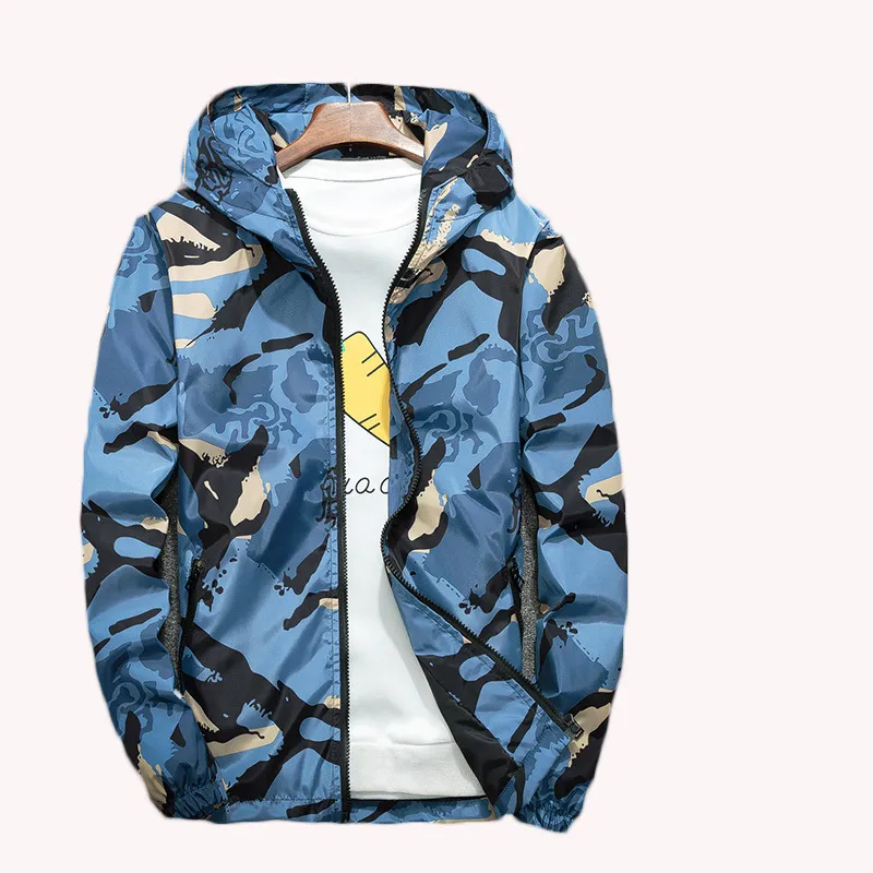 Men's Jackets 8XL 7XL 6X Spring And Autumn Jacket Man Increase Fertilizer Enlarge Code Loose Coat Teenagers Camouflage Student Wear
