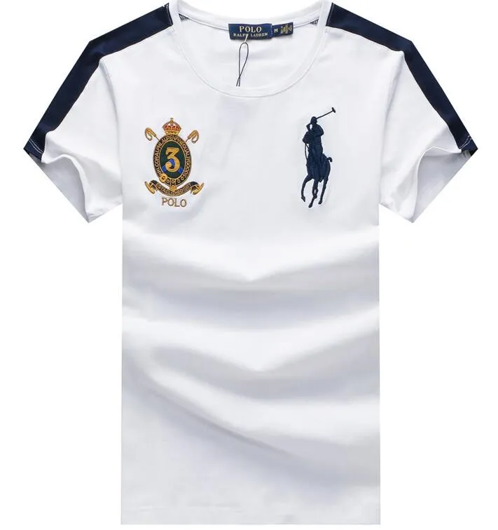 Summer Hot Mens T Shirt Solid Color Cotton Large Horse Dome Short Sleeved Embroidery Horse Logo Shirt Fashion Mens Clothing From Tops_one, $20.53 | DHgate.Com