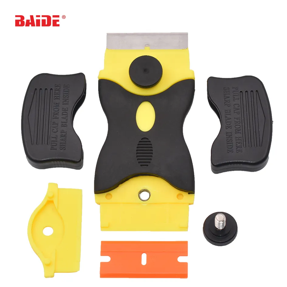 Grattoir à couteau jaune avec lame en métal Lame en plastique Colle à double extrémité Retirer la pelle à couteau pour réparation d'écran de téléphone iPad Remplacer l'outil 