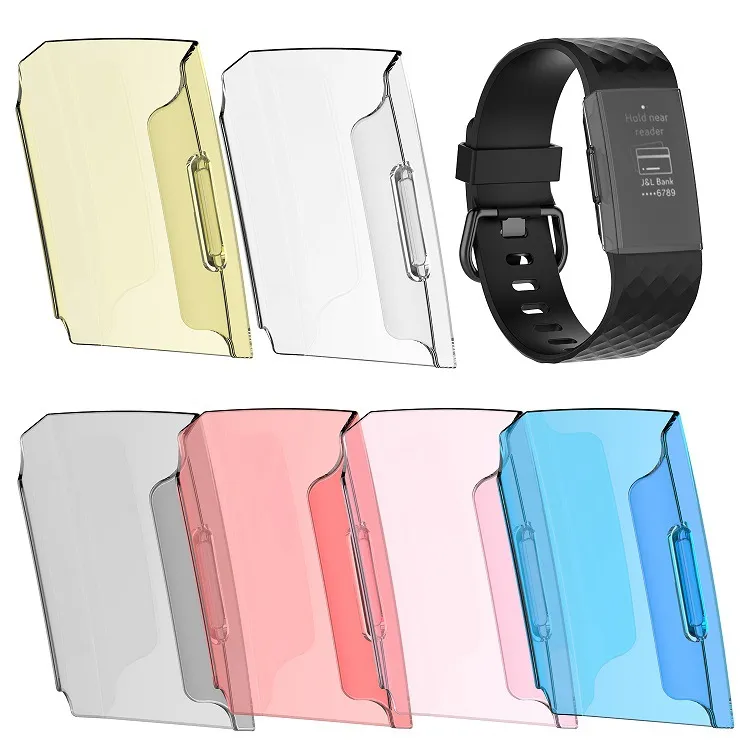 ل Fitbit Charge 3 Case ملون PC غطاء حماية القضية شل ل Fitbit Charge 3 Band Smart Watch Accessories