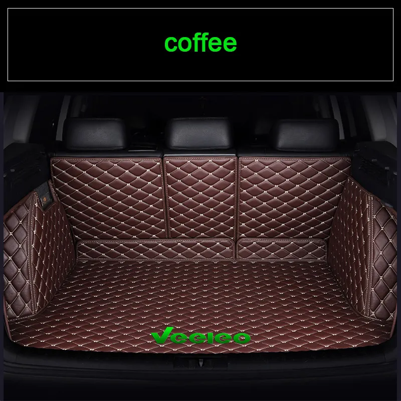 Veeleo Custom-Made Car Trunk Mats for All Car Artificial Leather Rear Boot Mat226g