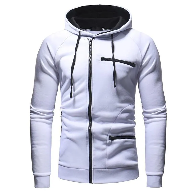 Men`s Hoodies & Sweatshirts Men Casual Hooded Spring Autumn Zippers Fleece Sports