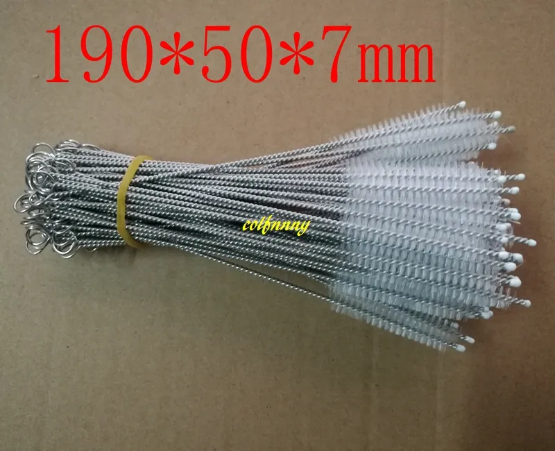 500pcs/lot 8inch 19cm x50mm x7mm Stainless Steel Straw Brush Straw Bottle Cleaning Brushes Round Pipe Cleaning Wire Brush