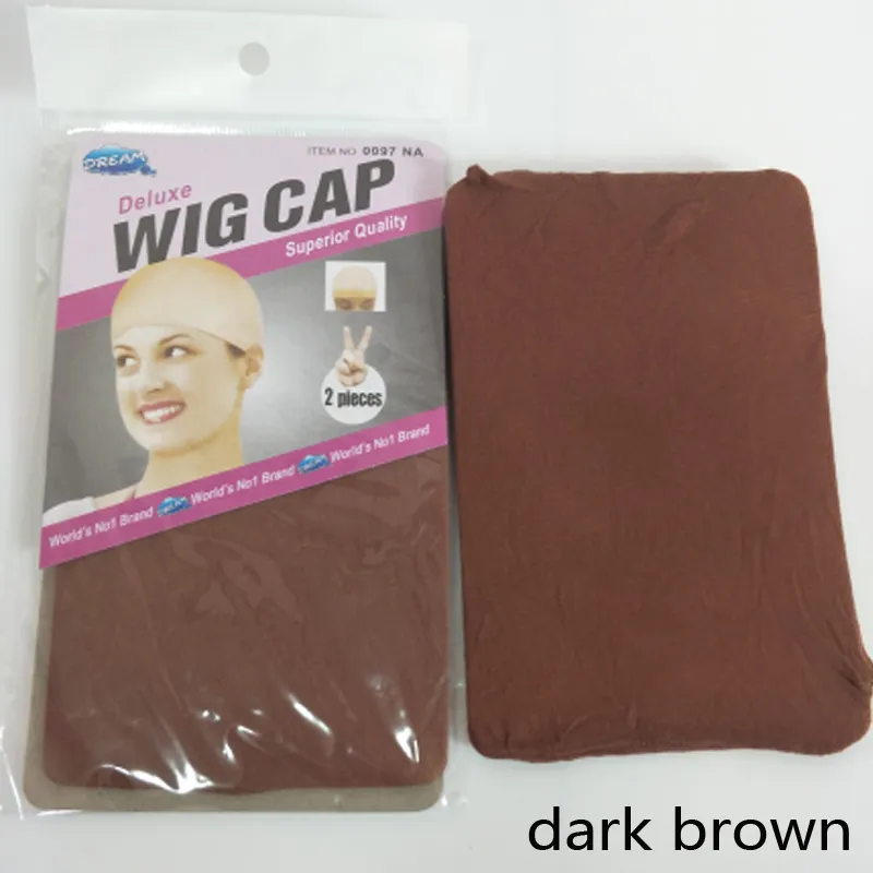 Deluxe Wig Cap 24 enheter12bags Hairnet för att göra peruker svartbrun strumpa peruk foder cap snood Nylon mesh cap i 6802495