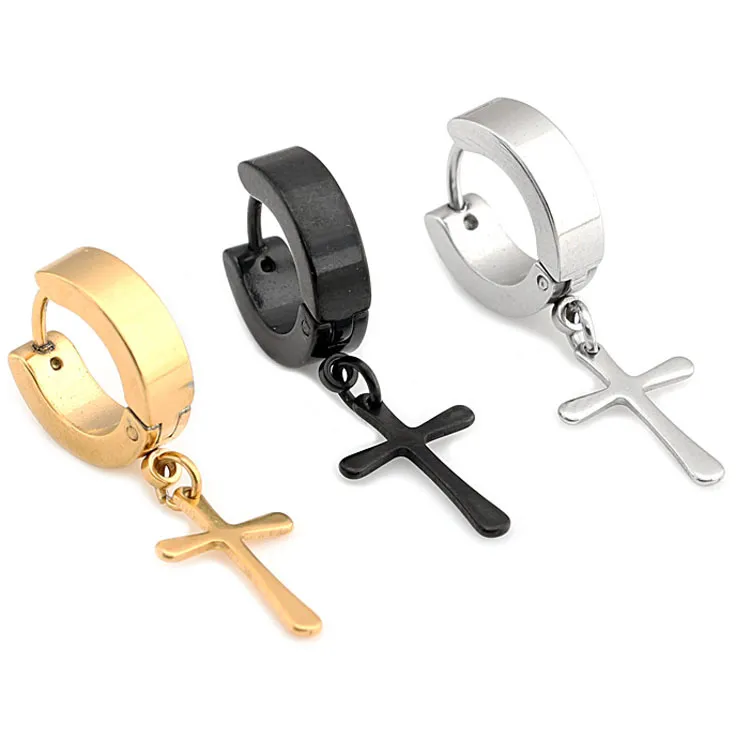 Jesus cross deals earrings men