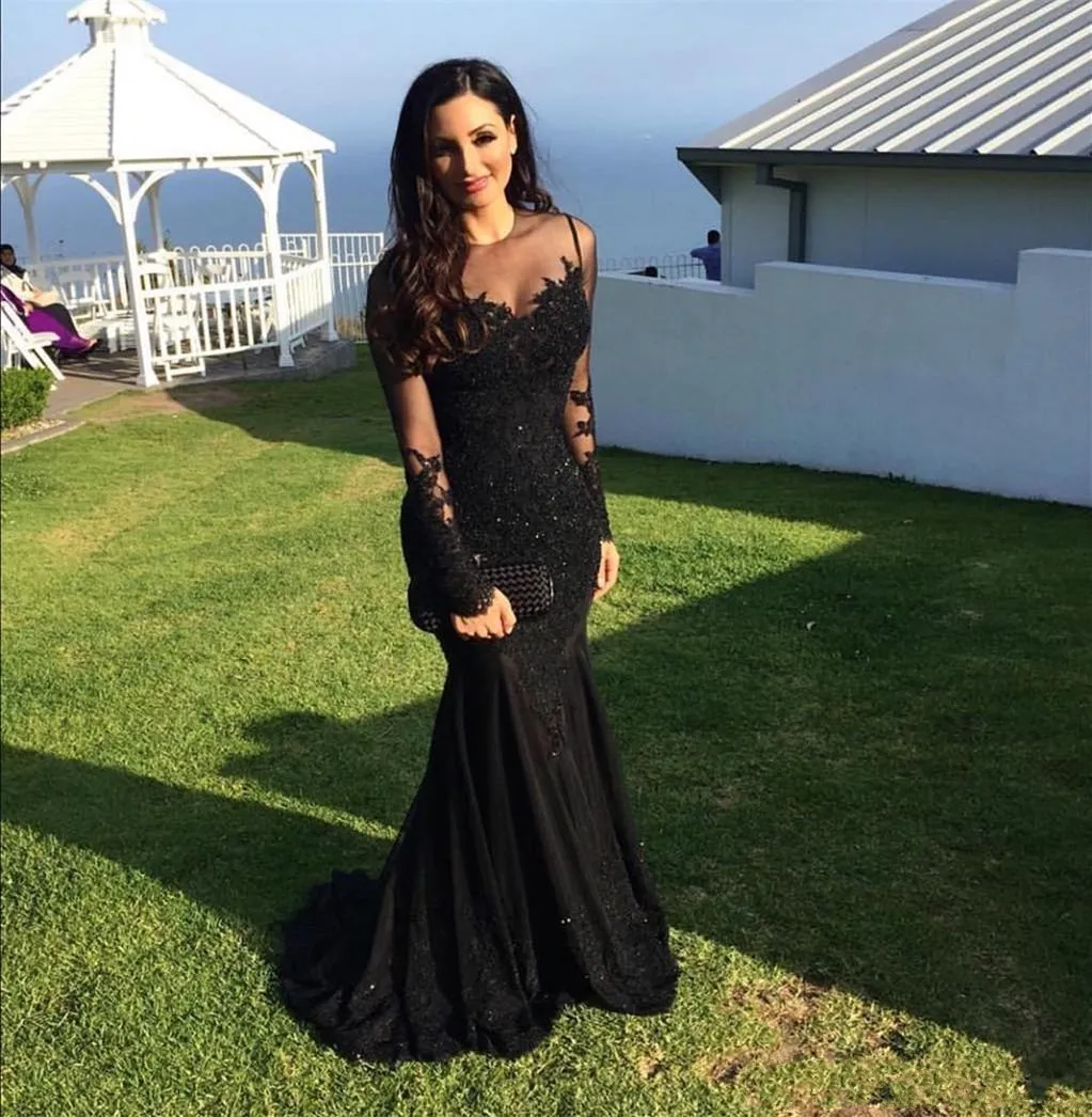Seductive evening dresses black top