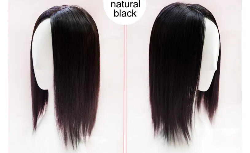 2018 neue Mode Mono Spitze Haar Toupet dünne Haut natürliche Haar Topper lange Haarteil Top Damen Perücke glattes Haar Ersatz2817