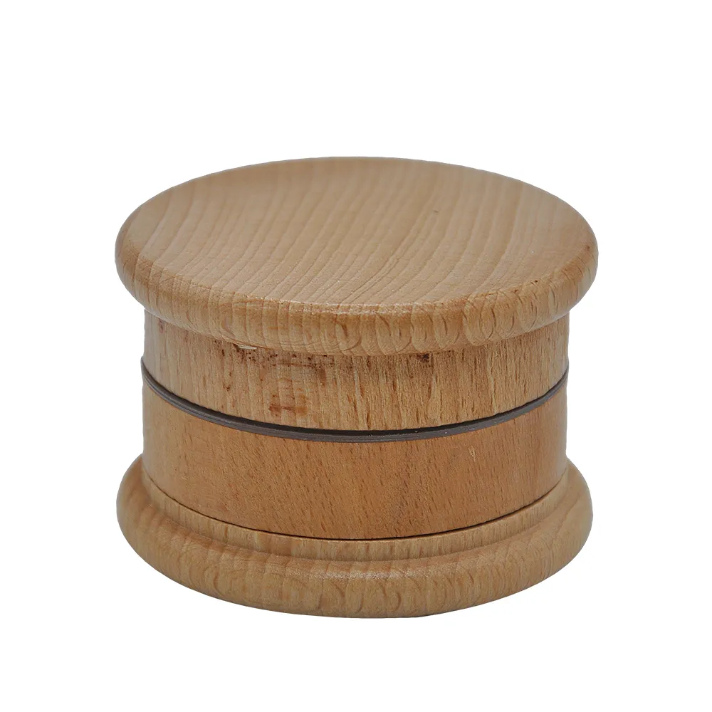 Natural Wood Grinder 3 Layer Natural Wooden Cigarette Tobacco Herb Grinder High Quality Smoke Crusher Hand Muller