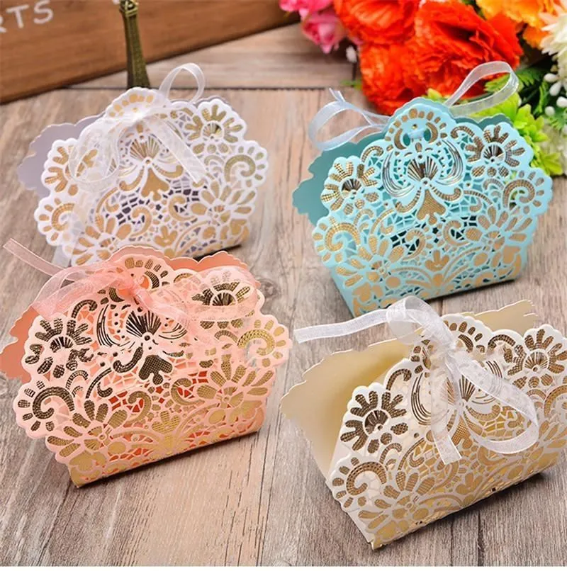 Candy Box Wedding Laser Cut Hollow Candy Chocolates Bags Baby Shower Gifts Bags Favor candy boxes