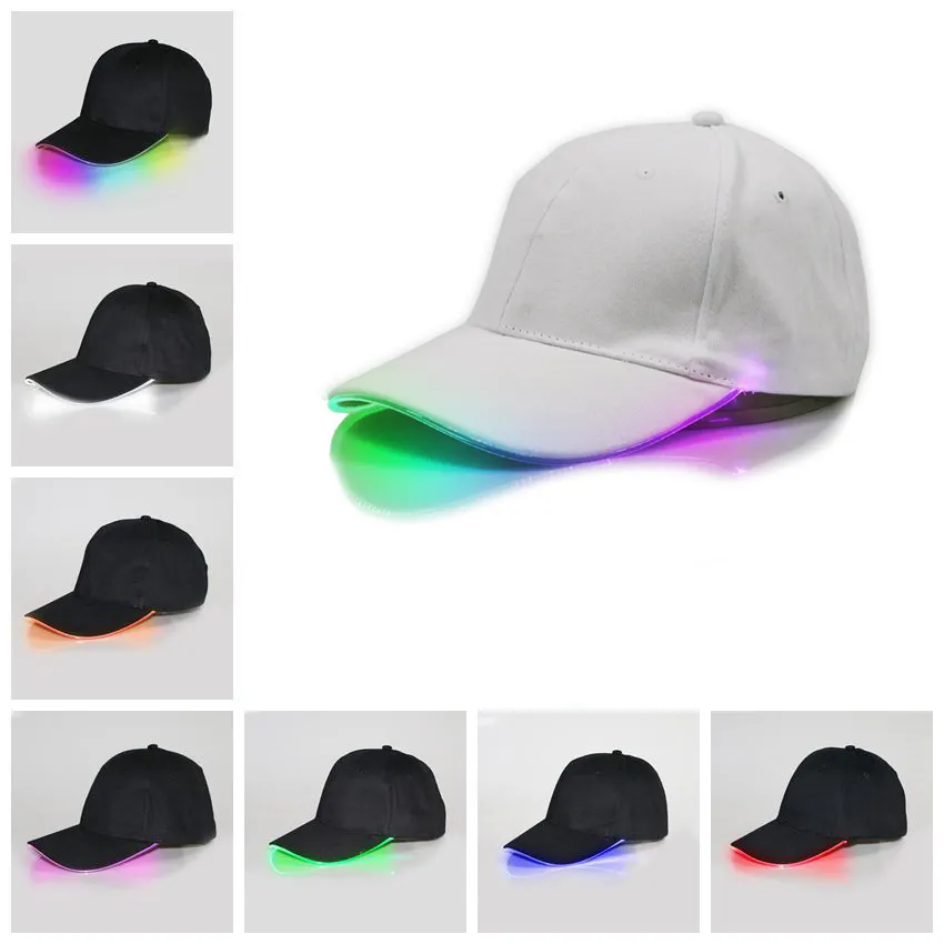 Berretti da baseball luminosi a LED Brillanti cappellini da festa con luce a LED Cappelli snapback regolabili Forniture per cappelli da festa luminosi
