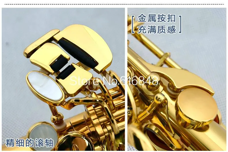 Jupiter JPS-547gl Prosty Rura B b Saksofon Sopranowy B Płaskie wysokiej jakości instrumenty muzyczne Sax Gold-plated Pearl Przyciski z przypadkiem