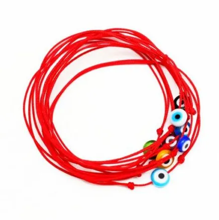 20 stks / partij Mixed Lucky Hamsa String Evil Eye Lucky Red Cord Verstelbare Armband DIY Sieraden
