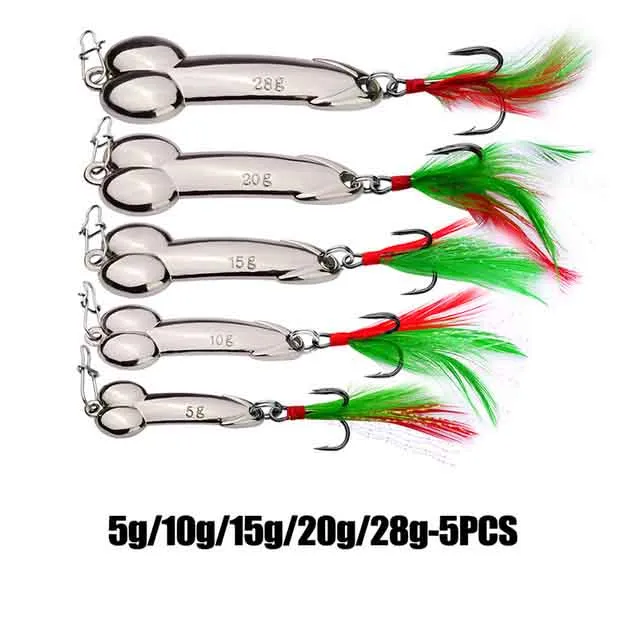 5PCS Fishing Lure Spoons Jig Fishing Hooks Bass Trout Lures Kit