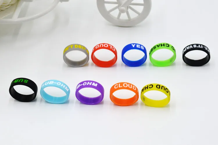 Silicon band engraved beauty ring Non-Slip Non-Skid 22mm 7mm silicone band for mechanical mods rda tank decorative mech DHL