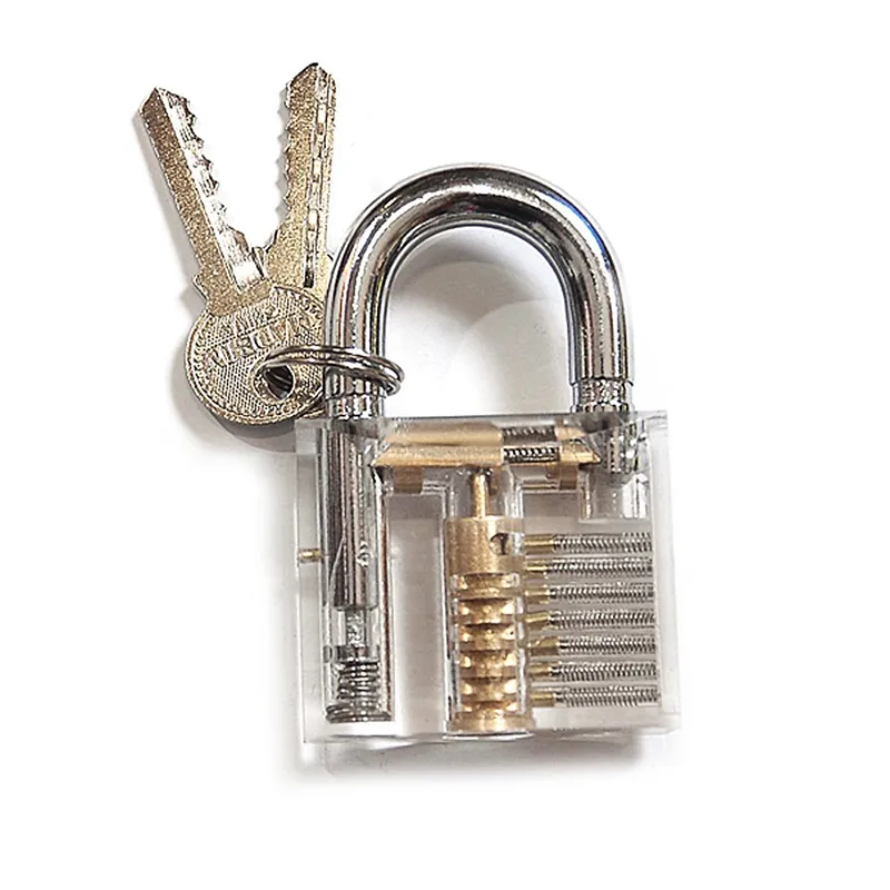 Aço Inoxidável de alta Qualidade GOSO Lock Pick Lockpick Ferramentas de serralheiro Abridor de Bloqueio Rápido com Bolsa De Couro + Prática de Cadeado Transparente