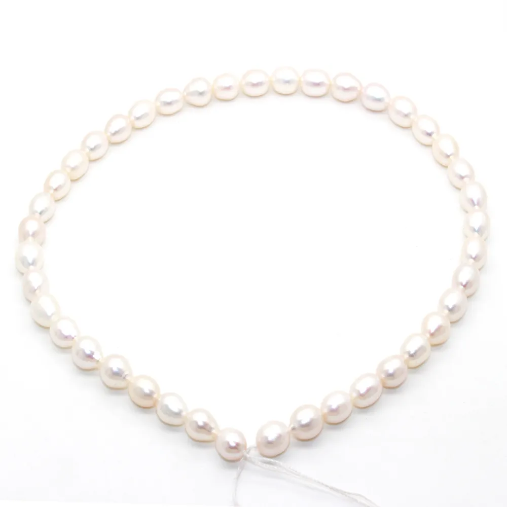 Fashion Charm Jewelry Natural Fresh Water 8-10mm Oval Pearl 42st Loose Pearl String