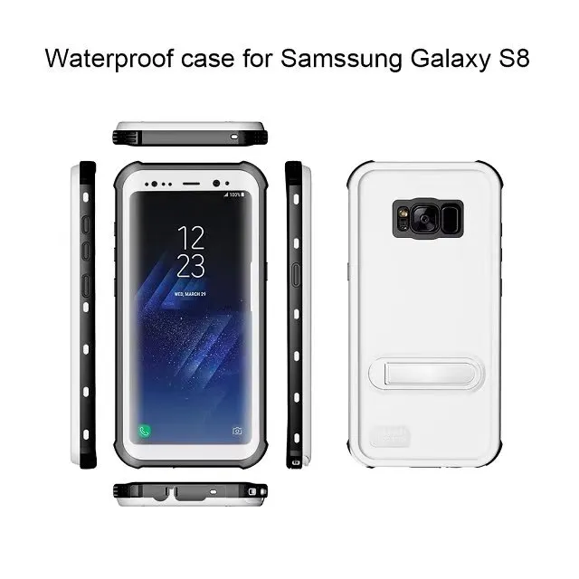 Waterproof Mobile Phone Cases For Samsung Galaxy S8 PLUS IP68 Redpepper Dot Shockproof 360 Degree Protect Kickstand Back Cover